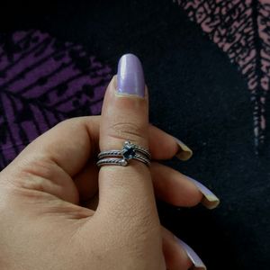 Jewels Galaxy Blue Stone Silver Ring