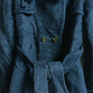 Women's Short Fur Coat Blue Jacket