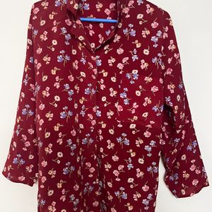 Maroon Floral Shirt