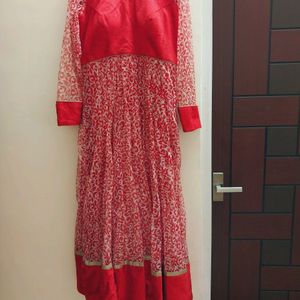 Stylish Fashion Prachi Red Floor Anarkali Dress