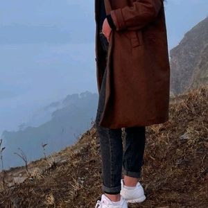 Dark brown baggy overcoat