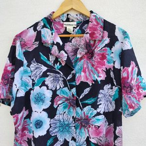 Flower Print Short Sleeves Shirt