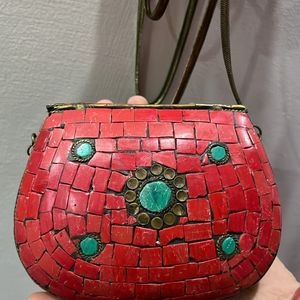 Beautiful Red Ethnic Bag