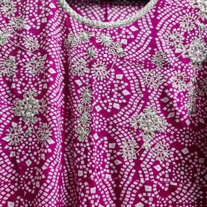 Excellent Rani Pink Cotton Anarkali