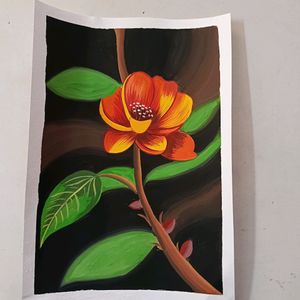 Floral Painting On A4 Sheet