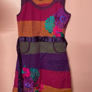 Multicoloured Dress With Floral Prints