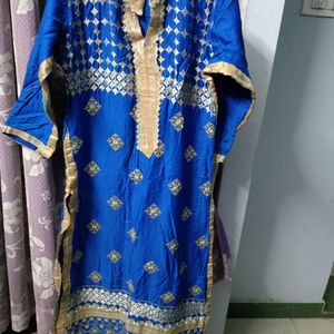 Royal Blue Embroidery Kurti