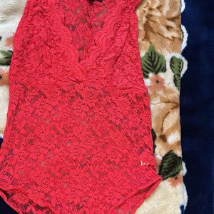 Red Lace Bodysuit