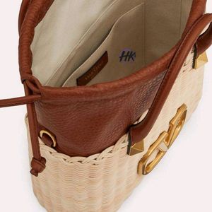 Valentino Garavani Beige VLogo Basket Handle Bag