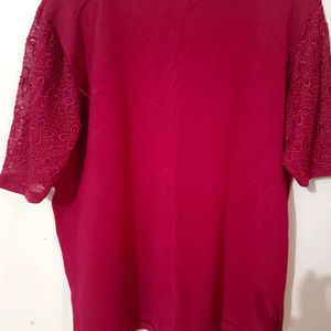 Off-white And Maroon Combo Top