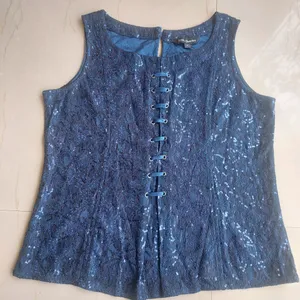 Blue Sequin Top (L)