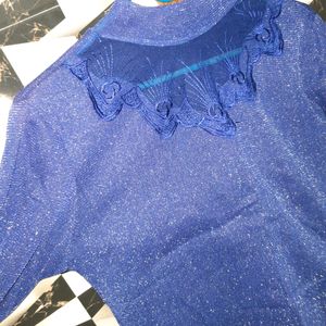 Top Adorned With Glossy Sparkle