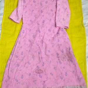 Baby Pink A Line Kurti