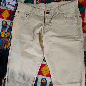 Cargo Jeans Cream Colour