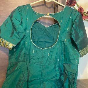 Green Silk Anaarkali kurta