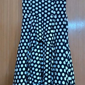 Black Polka Dots Dress/midie