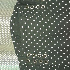 Black Polka Dots Round Neck, Back Layers,sale 75