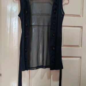 Black Mesh Waist Coat