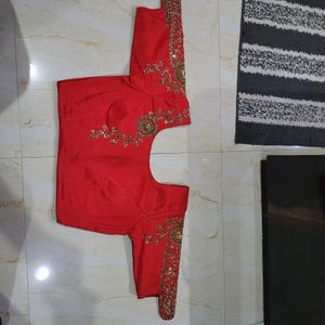 Heavy Pure Silk Zardosi 1/3rd Hand Blouse