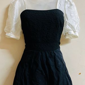 Korean Black Flared One Piece