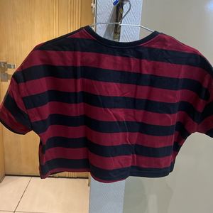 Maroon Striped T-shirt