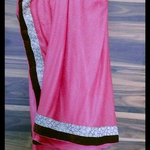 Glitter saree Pink