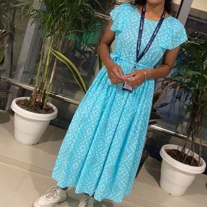 Sky Blue - Ankle Length Gown For Summers