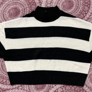 H&M Polo Neck Striped Sweater