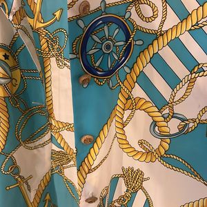 Turquoise Nautical Print Unisex Shirt