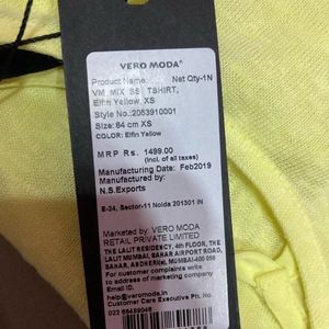 Vero ModaWomens Round Neck Cutout Back SelfPrinted