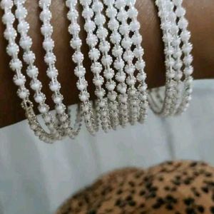 Beautiful Pearl Bangles (Churi) Set