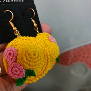 Crochet Handmade Hat Earrings