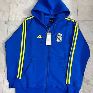 ADIDAS REAL MADRID BLUE ZIPPER HOODIE SIZE M