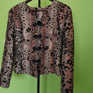 Tiger Print Velvet Jacket New With Tag