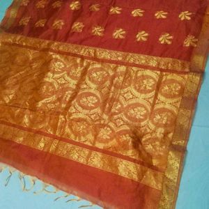 Orange Colour Shinning Organza Saree