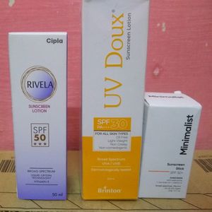 UV Doux Sunscreen Lotion & Rivela Sunscree