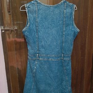 Jeans Knee Length Sleeveless Dress