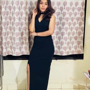 Black long Dress with side cut