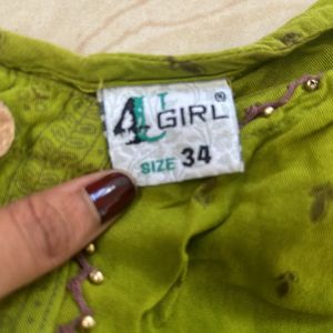 Lime Green Umbrella Kurti