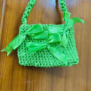 Green Crochet Handmade Bag