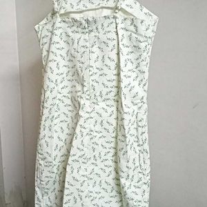 Max White Printed Denim Dress