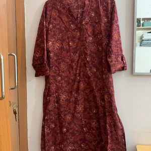 Burgundy Floral Kurti