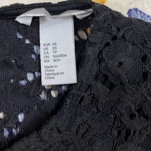 H&M Black Lace Top