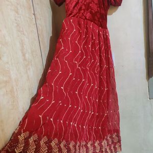 Red Georgette Gown