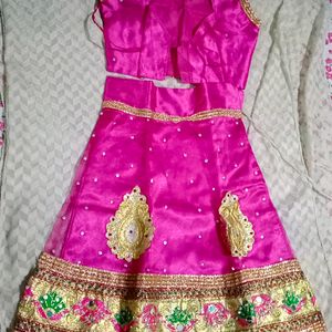 Pink Net Lehenga For 2 -4 Yrs Girl