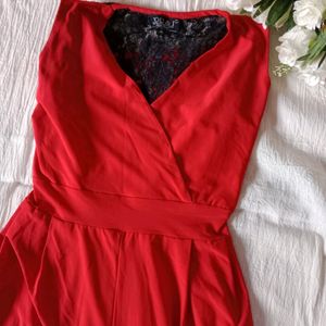 Price Drop💥Red jumpsuit with lace detailing