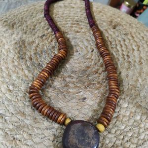 Long Vintage Wooden Neckpiece