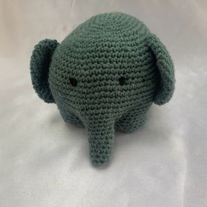 Cute Grey Crochet Plushie Elephant