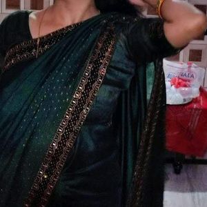 Dark Green Saree