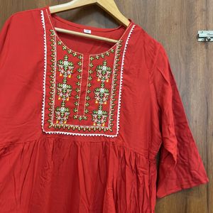 4XL Embroidery Kurta For Women